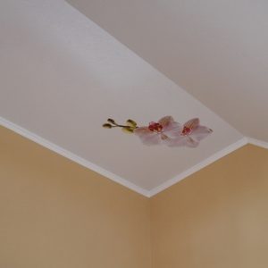 Натяжной потолок на мансарде с фотопечатью